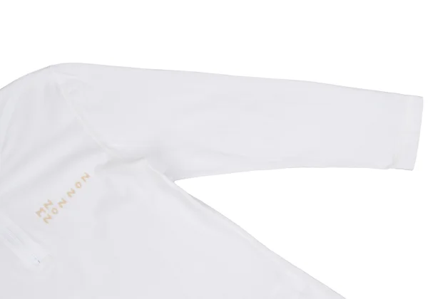 Mademoiselle NON NON Cotton Logo Embroidered Zip Neck T Shirt K-162147_010