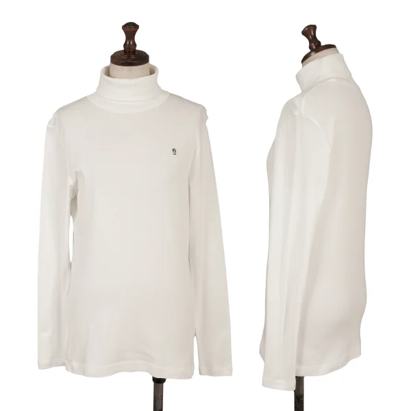 Mademoiselle NON NON Cotton Point Embroidery Turtleneck Top White S-M K-162151_001
