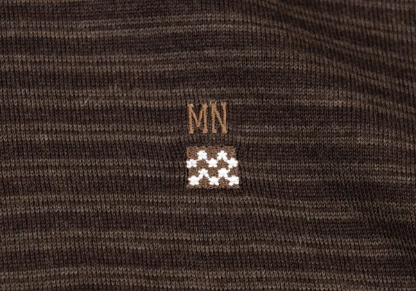 Mademoiselle NON NON Wool Point Logo Embroidery Striped Turtleneck Top K-162152_006