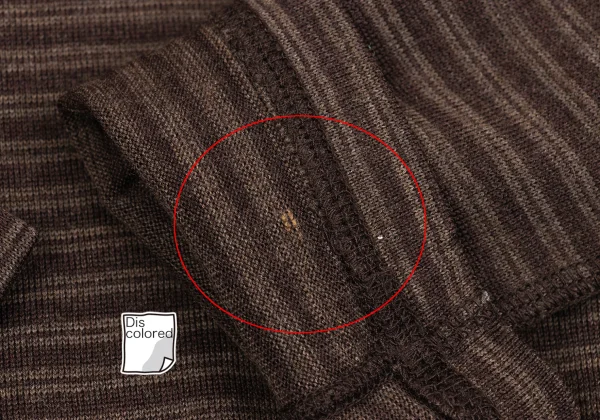 Mademoiselle NON NON Wool Point Logo Embroidery Striped Turtleneck Top K-162152_010
