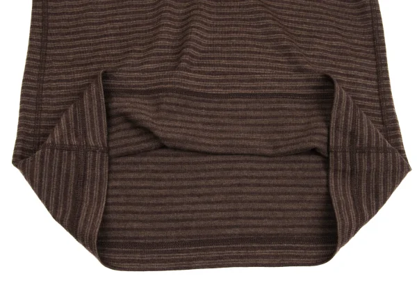 Mademoiselle NON NON Wool Point Logo Embroidery Striped Turtleneck Top K-162152_012