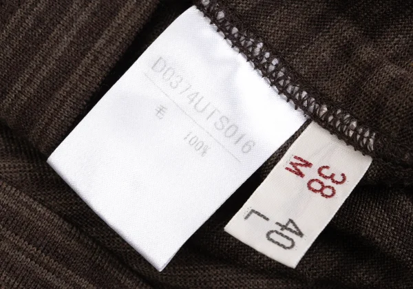 Mademoiselle NON NON Wool Point Logo Embroidery Striped Turtleneck Top K-162152_015