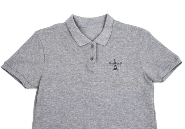 Mademoiselle NON NON Cotton Eiffel Tower Logo Embroidery Polo Shirt K-162153_003