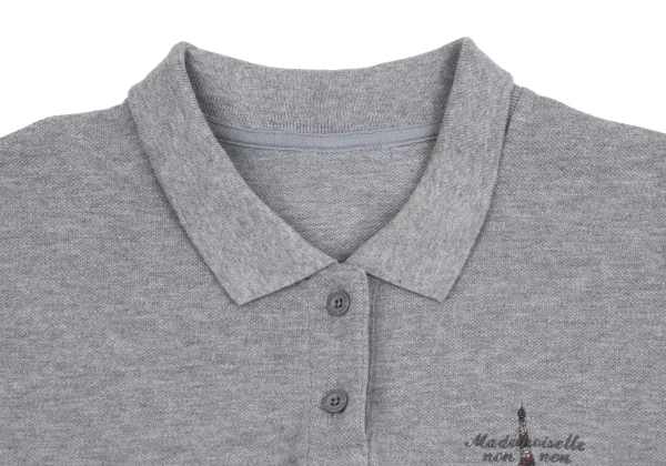 Mademoiselle NON NON Cotton Eiffel Tower Logo Embroidery Polo Shirt K-162153_004