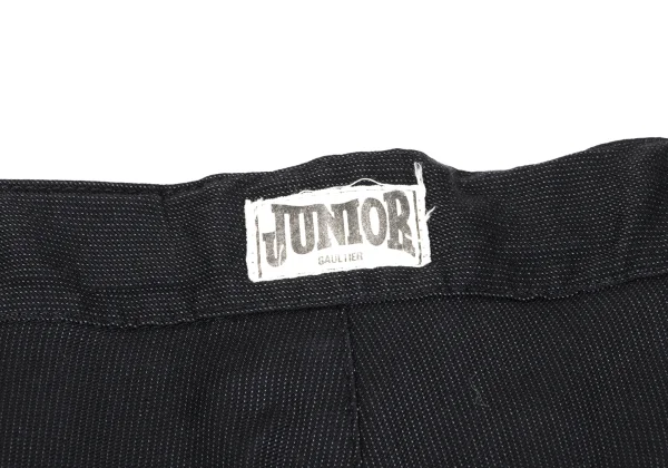 JUNIOR GAULTIER Nylon Cotton Pinstripe Tuck Pants K-162155_016