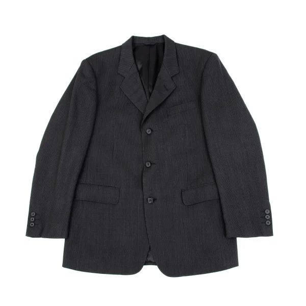 Yohji Yamamoto DURBAN A.A.R Wool Stripe 3B Jacket Grey L K-162158_001