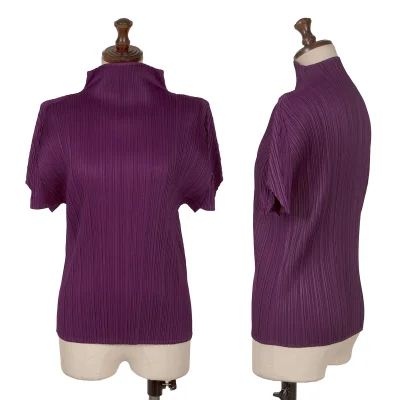 PLEATS PLEASE Pleated High Neck T-shirt