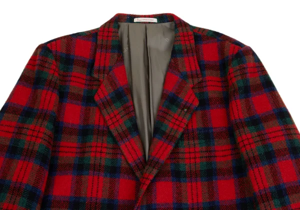 Papas Wool Harris Tweed Wrap Button Check Jacket K-162161_002