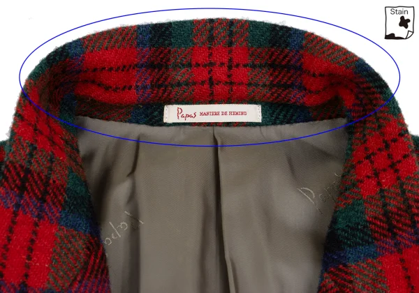 Papas Wool Harris Tweed Wrap Button Check Jacket K-162161_004