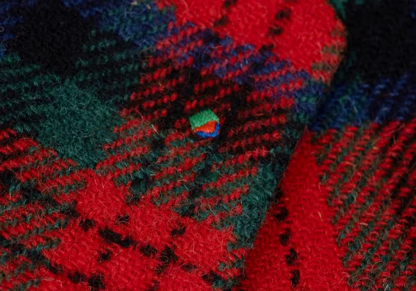 Papas Wool Harris Tweed Wrap Button Check Jacket K-162161_005