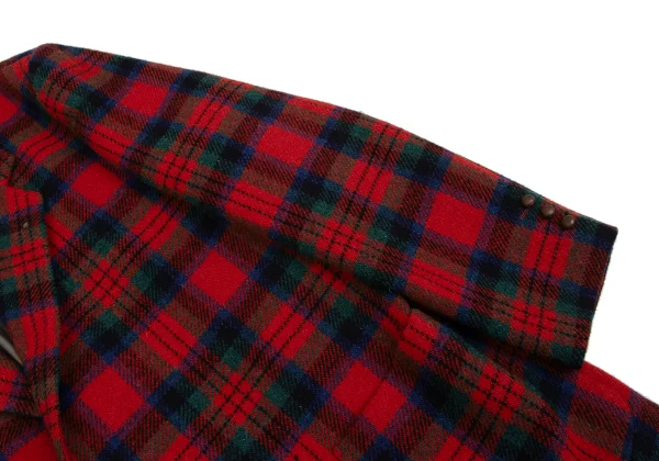 Papas Wool Harris Tweed Wrap Button Check Jacket K-162161_007