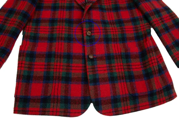 Papas Wool Harris Tweed Wrap Button Check Jacket K-162161_009
