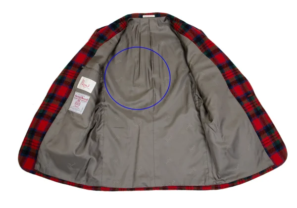 Papas Wool Harris Tweed Wrap Button Check Jacket K-162161_012