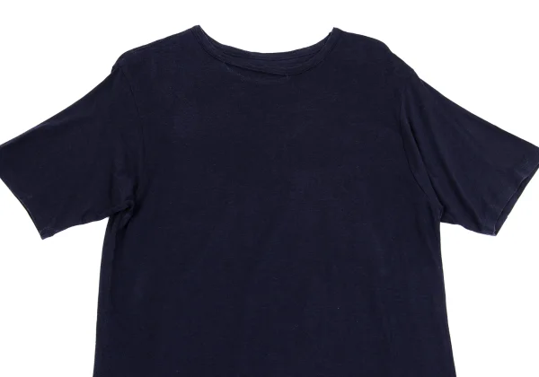B Yohji Yamamoto Lyocell Cotton Cutting Neck Long T Shirt K-162165_002