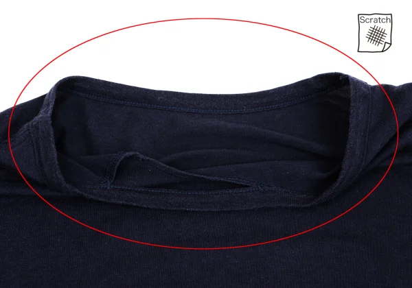 B Yohji Yamamoto Lyocell Cotton Cutting Neck Long T Shirt K-162165_004