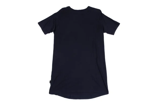 B Yohji Yamamoto Lyocell Cotton Cutting Neck Long T Shirt K-162165_011