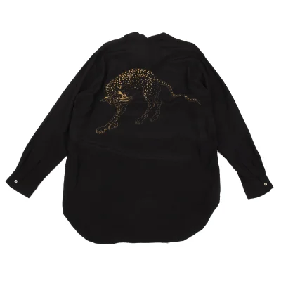 Yohji Yamamoto POUR HOMME Leopard Back Printed Open Collar Shirt