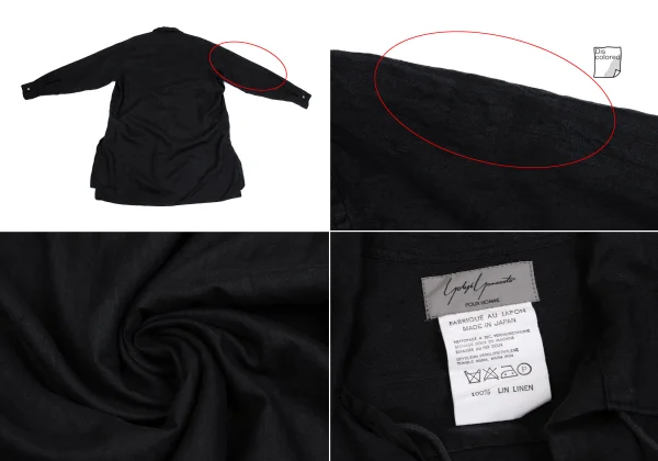 Yohji Yamamoto POUR HOMME Linen China Button Pullover Long Shirt K-162167_018