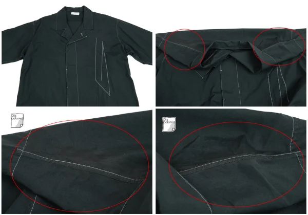 Yohji Yamamoto POUR HOMME Stitch Design Open Collar Shirt K-162168_002