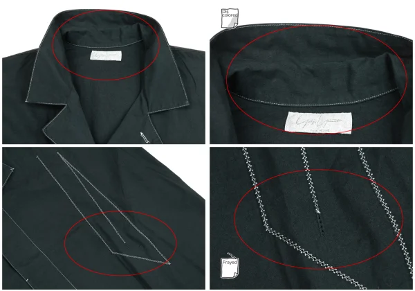 Yohji Yamamoto POUR HOMME Stitch Design Open Collar Shirt K-162168_006