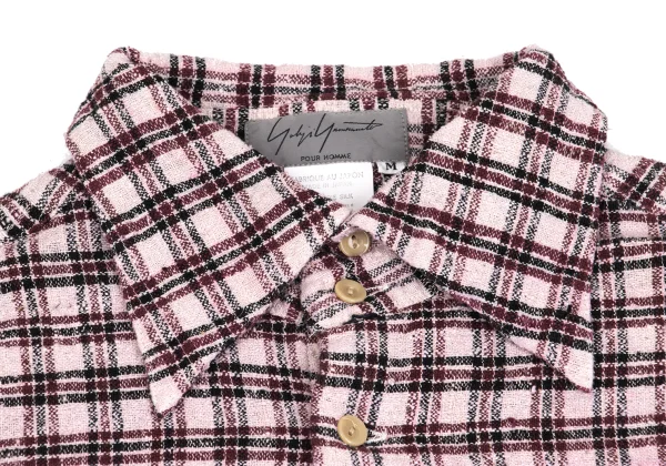 Yohji Yamamoto POUR HOMME Silk Tweed Check Shirt K-162170_003