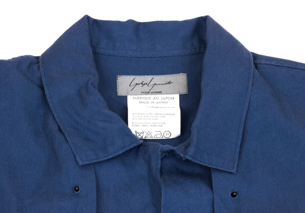 Yohji Yamamoto POUR HOMME Cotton Eyelet Button Pullover Long Shirt K-162171_003