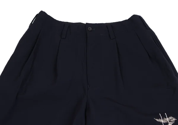 Yohji Yamamoto POUR HOMME Wool Gaba Embroidery Design Tuck Pants K-162173_002