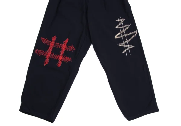 Yohji Yamamoto POUR HOMME Wool Gaba Embroidery Design Tuck Pants K-162173_006