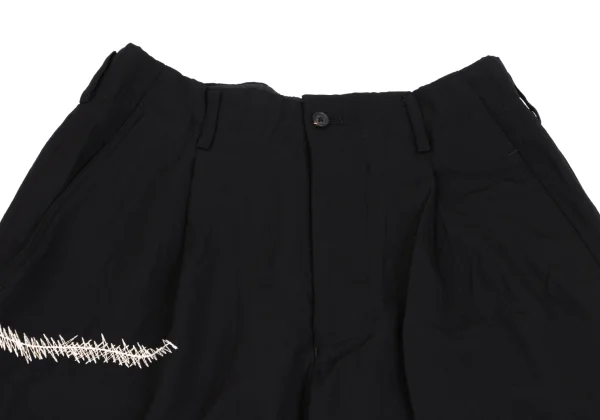 Yohji Yamamoto POUR HOMME Wool Gaba Embroidery Design Tuck Pants K-162174_002
