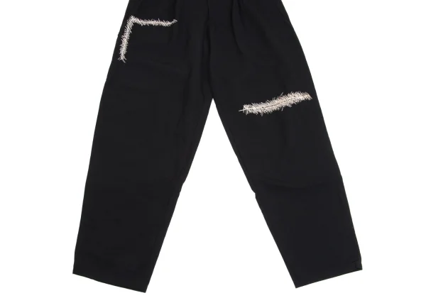 Yohji Yamamoto POUR HOMME Wool Gaba Embroidery Design Tuck Pants K-162174_006