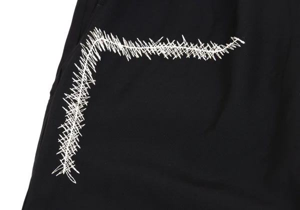 Yohji Yamamoto POUR HOMME Wool Gaba Embroidery Design Tuck Pants K-162174_007