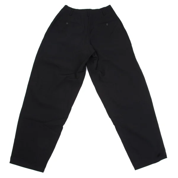 Yohji Yamamoto POUR HOMME Wool Gaba Embroidery Design Tuck Pants K-162174_010