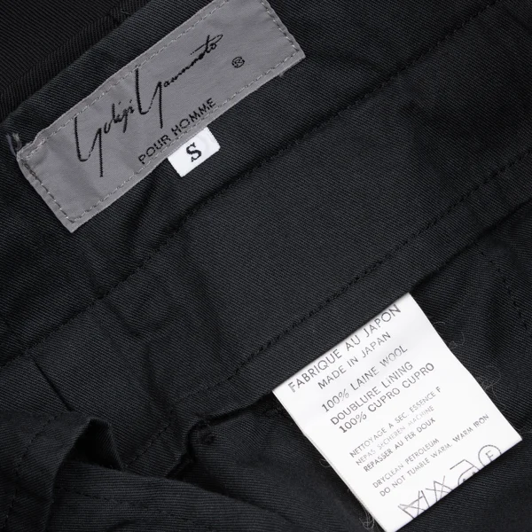 Yohji Yamamoto POUR HOMME Wool Gaba Embroidery Design Tuck Pants K-162174_013
