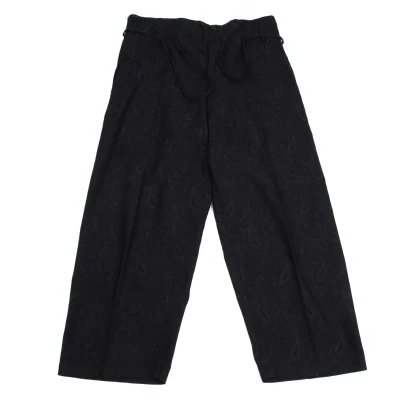 Yohji Yamamoto POUR HOMME Cotton Waist Cord Paisley Jacquard Wide Pants