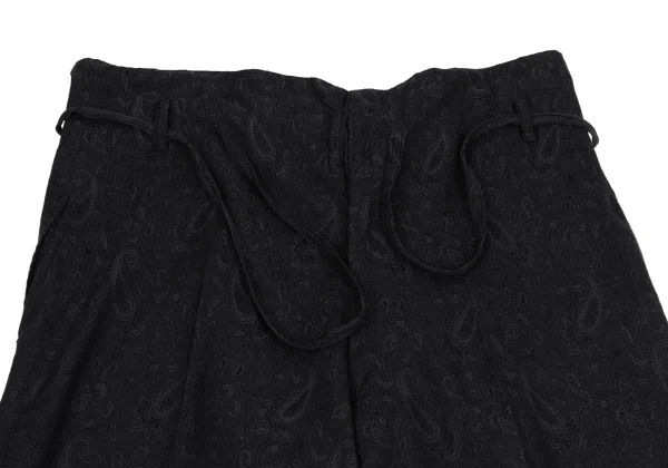 Yohji Yamamoto POUR HOMME Cotton Waist Cord Paisley Jacquard Wide Pants K-162176_002