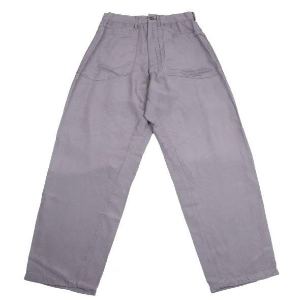 Yohji Yamamoto POUR HOMME Striped Weave Wide Pants Purple S-M K-162177_001