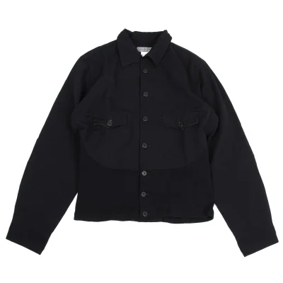Yohji Yamamoto POUR HOMME Wool Gaba Knit Switching Flap Pocket Shirt Jacket
