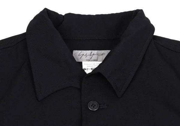 Yohji Yamamoto POUR HOMME Wool Gaba Knit Switching Flap Pocket Shirt Jacket K-162179_003