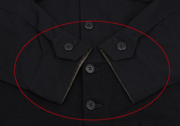 Yohji Yamamoto POUR HOMME Wool Gaba Knit Switching Flap Pocket Shirt Jacket K-162179_007
