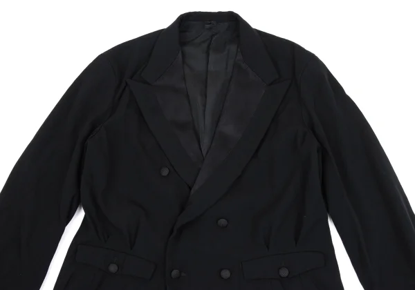 Yohji Yamamoto POUR HOMME Wool Gaba Lapel Switching Check Button Jacket K-162181_002