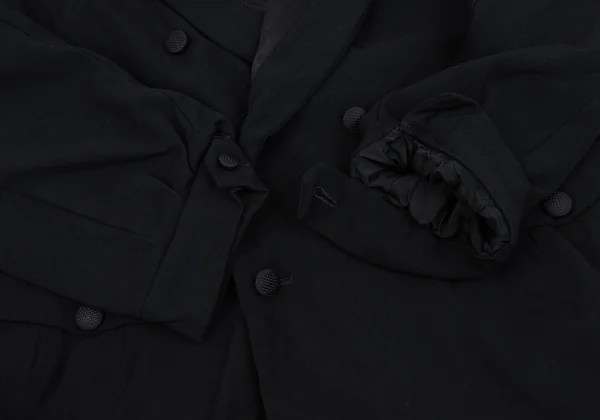 Yohji Yamamoto POUR HOMME Wool Gaba Lapel Switching Check Button Jacket K-162181_006