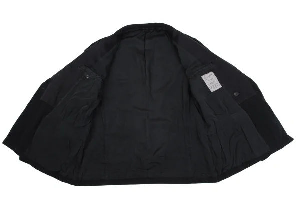 Yohji Yamamoto POUR HOMME Wool Gaba Lapel Switching Check Button Jacket K-162181_011