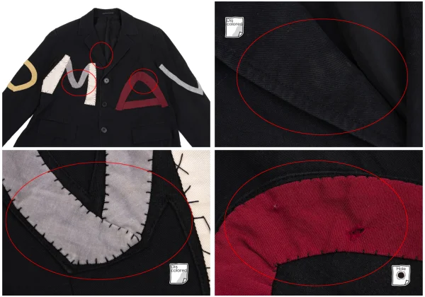 Yohji Yamamoto POUR HOMME Alphabet Patch Cotton Jacket K-162182_002