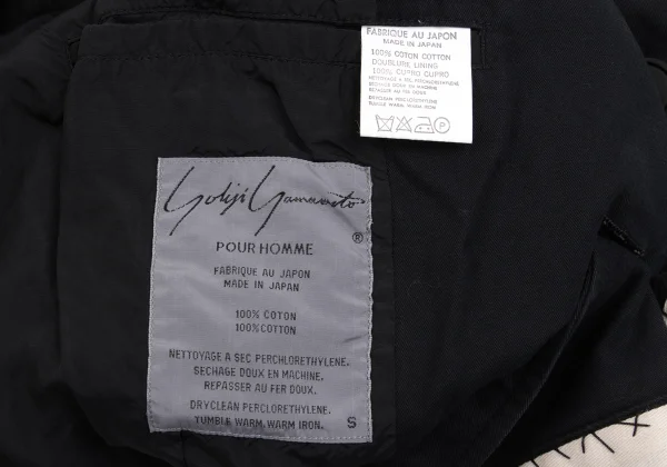 Yohji Yamamoto POUR HOMME Alphabet Patch Cotton Jacket K-162182_018