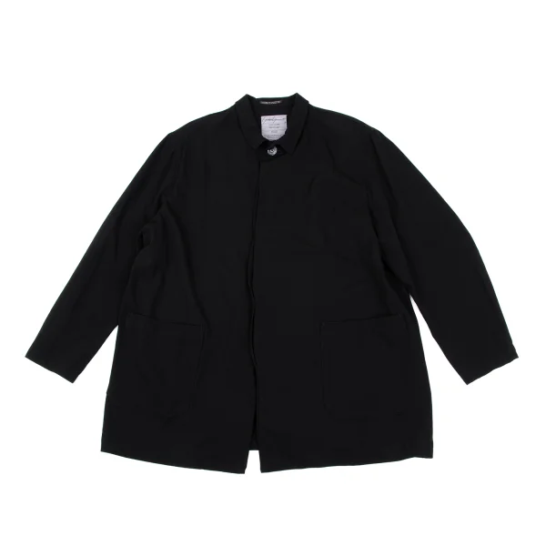Yohji Yamamoto POUR HOMME Wool Gaba Chrysanthemum Clear Button Fly Jacket Black S K-162183_001