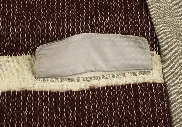 Yohji Yamamoto POUR HOMME Jute Blend Tweed Patchwork Jacket K-162187_010