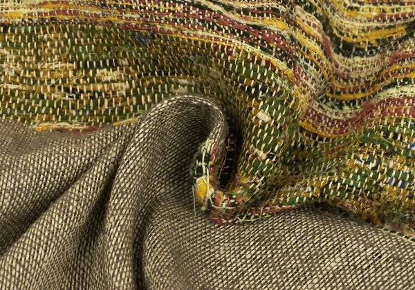 Yohji Yamamoto POUR HOMME Jute Blend Tweed Patchwork Jacket K-162187_016