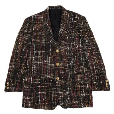 Yohji Yamamoto POUR HOMME Silk Linen Tweed Notch Lapel Jacket