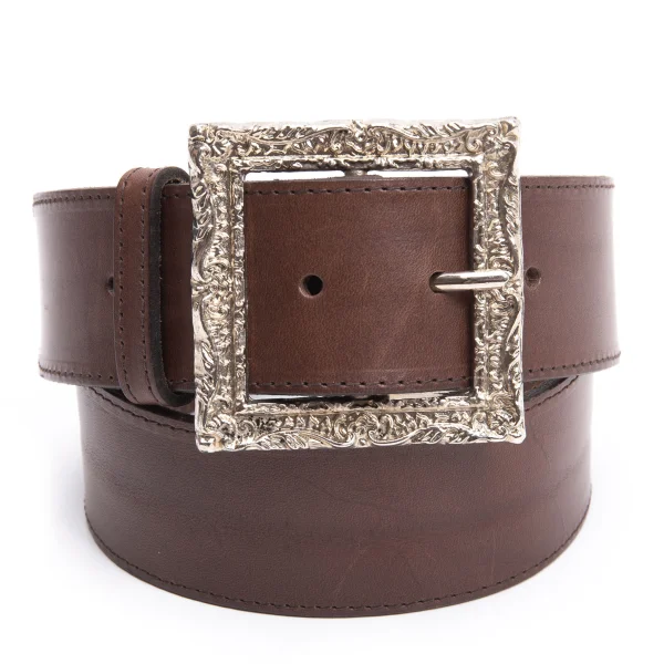 Vivienne Westwood Frame Buckle Leather Belt Brown 75 K-162192_001