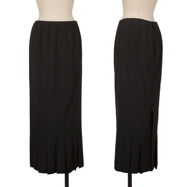 COMME des GARCONS Wool Back Slit Pleated Skirt Black M K-162215_001